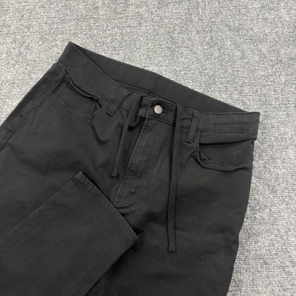 Uniqlo EZY Jeans‎ Size L Black Slim Fit Drawstring Stretch Denim Mens